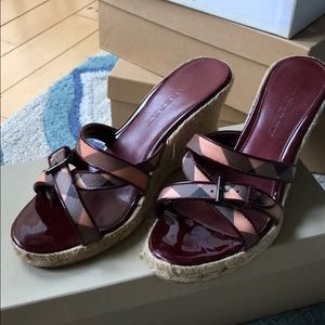 Burberry Espadrille Wedges Sandals size 39